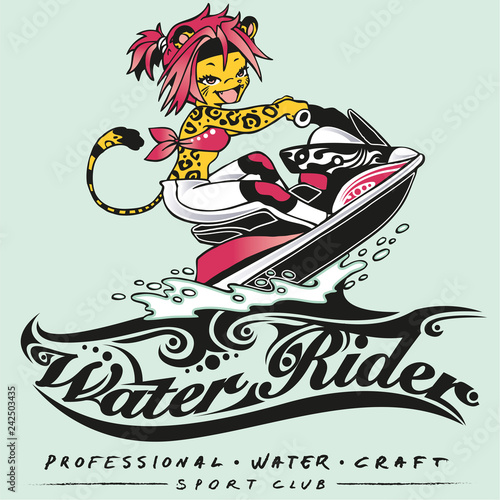 Cheetah on a water ski