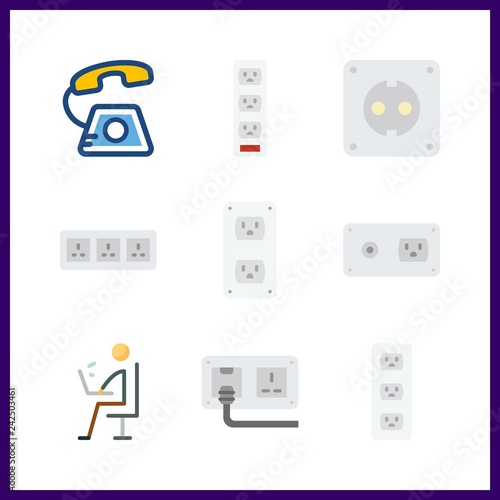 9 call icon. Vector illustration call set. phone call and skype icons for call works