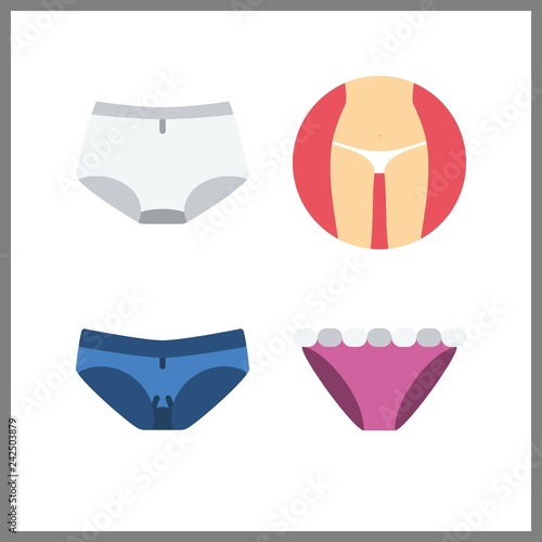 4 underwear icon. Vector illustration underwear set. slim and panties icons for underwear works