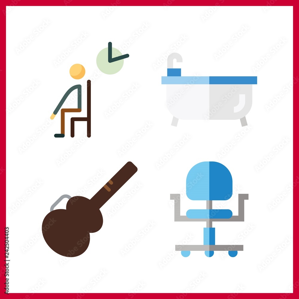 4 chair icon. Vector illustration chair set. waiting room and relax icons for chair works 4 chair icon. Vector illustration chair set. waiting room and relax icons for chair works