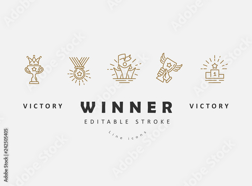 Photographie Vector icon and logo winner and champion