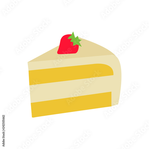 Slice of cake emoji vector