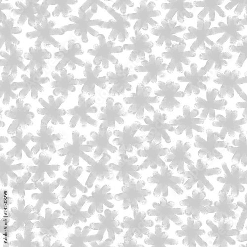 Hand drawn star in doodle pattern. Ornament with hand-drawn brushstrokes. Brush flourishes on paper texture background. Textured bw background for web, wallpapers, invitations.