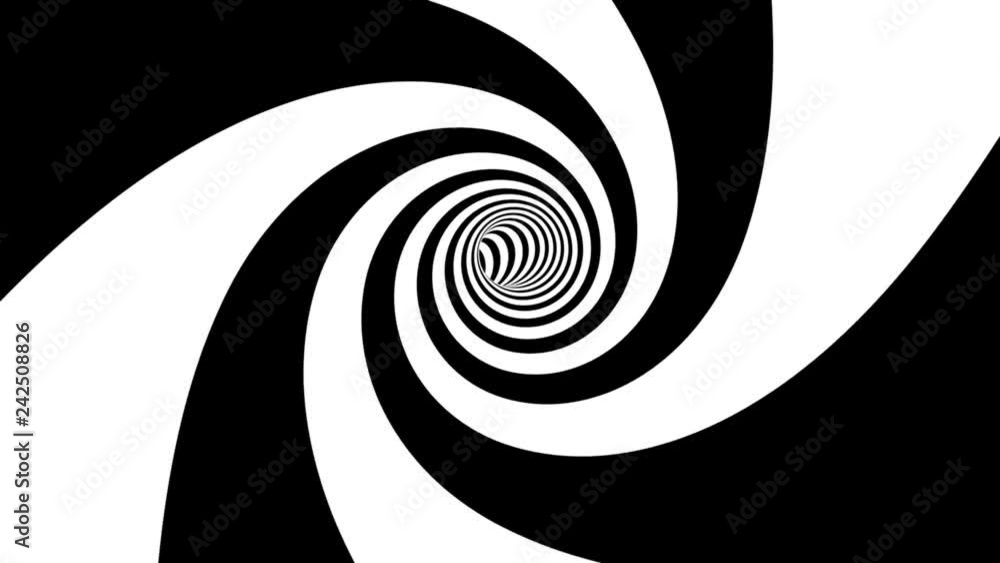 Optical black and white spiral tunnel loop