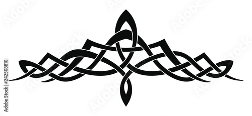Vector Celtic national ornament for tattoo isolated on white background.