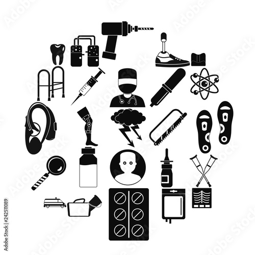 Field ambulance icons set. Simple set of 25 field ambulance vector icons for web isolated on white background