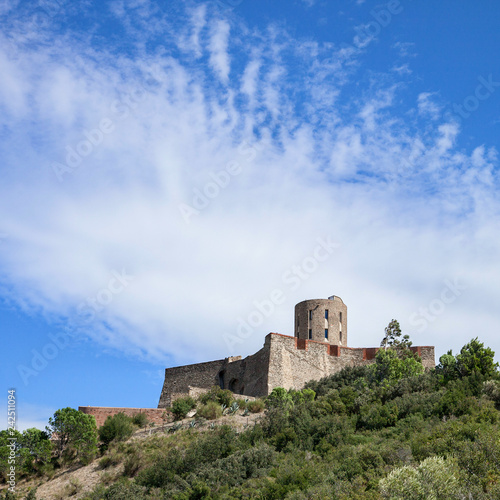 Le fort Saint-Elme au sommet d'une colline à Collioure