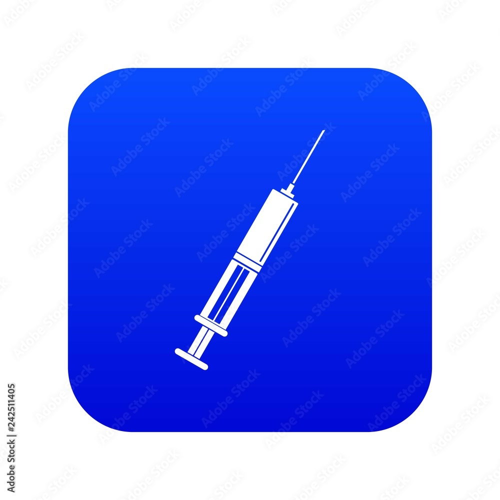 Syringe with liquid icon digital blue for any design isolated on white vector illustration Syringe with liquid icon digital blue for any design isolated on white vector illustration