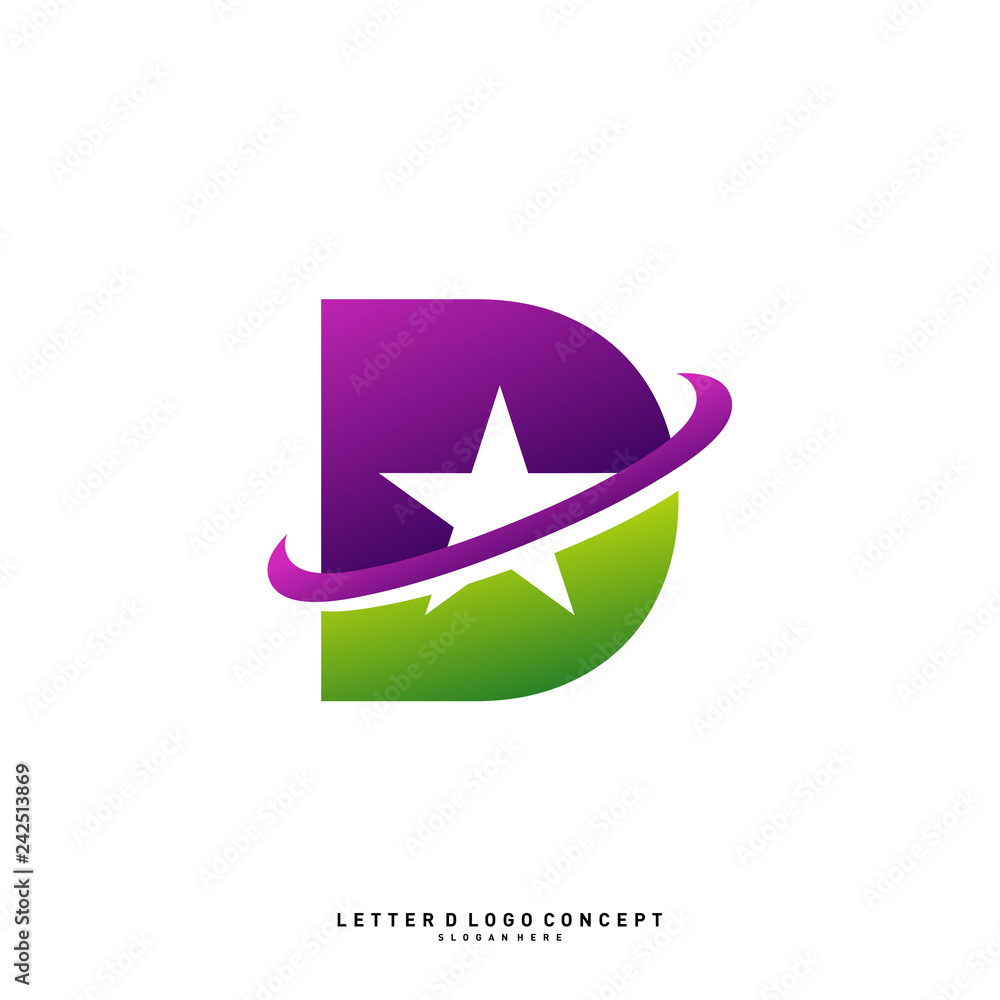 Letter D planet logo design concept Vector Template. Initial D logo Vector Letter D planet logo design concept Vector Template. Initial D logo Vector