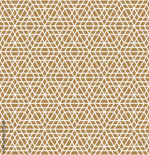 Seamless arabic geometric ornament.Brown color backround.Average thickness lines