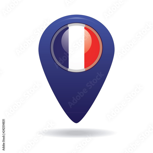 Free Download button with the image of the flag of the France. Vector graphics - GFXLoad