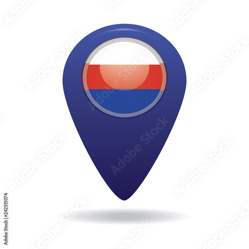 button with the image of the flag of the RF. Vector graphics