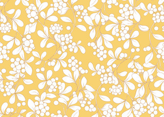 Wandcirkels Bloemenprints patronen Botanisch lijnpatroon in zwart wit  © Elen  Lane