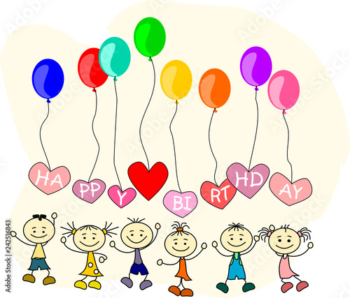 Kinder gratulieren zum Geburtstag