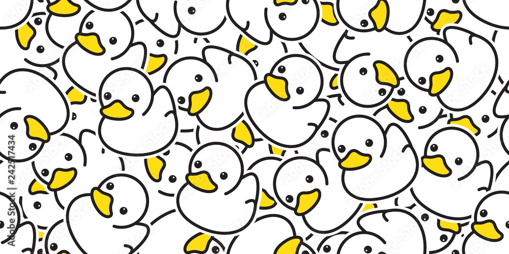 duck seamless pattern vector rubber ducky isolated cartoon illustration