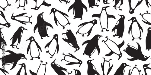 penguin seamless pattern vector cartoon bear polar salmon fish bird scarf isolated tile background repeat wallpaper doodle illustration