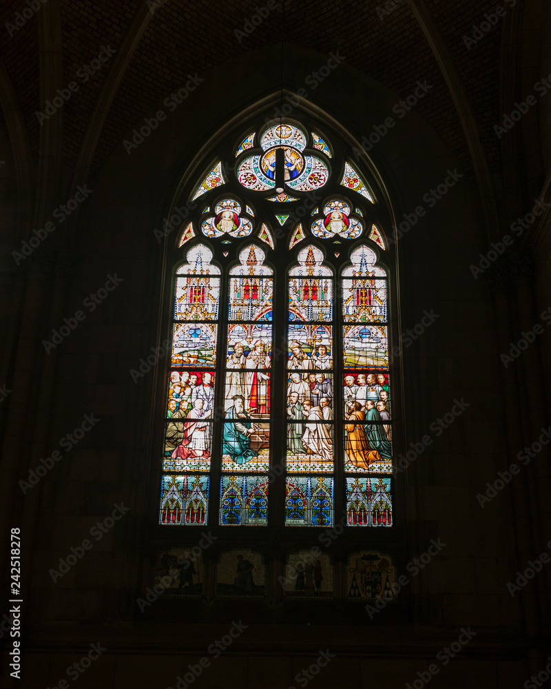 The stained glass of the Cathedral in Linz