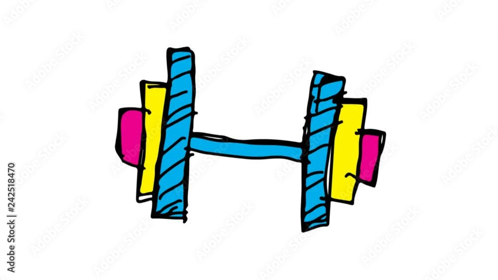 kids drawing white screen with theme of barbell kids drawing white screen with theme of barbell