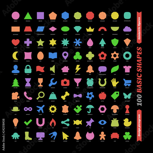Large color vector basic shapes.