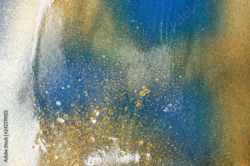 Abstract Blue Gold White Pa...