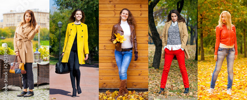 Collage autumn street fashion women