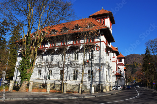 Dimitrie Ghica park in Sinaia town, Prahova Valley, Romania. photo