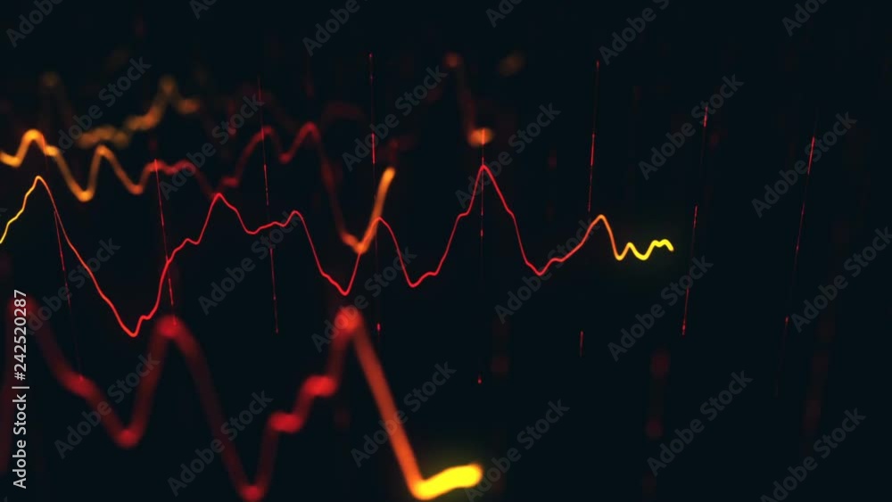Animation growth of abstract charts with changing values of check points on dark background. Animation of seamless loop. Animation growth of abstract charts with changing values of check points on dark background. Animation of seamless loop.