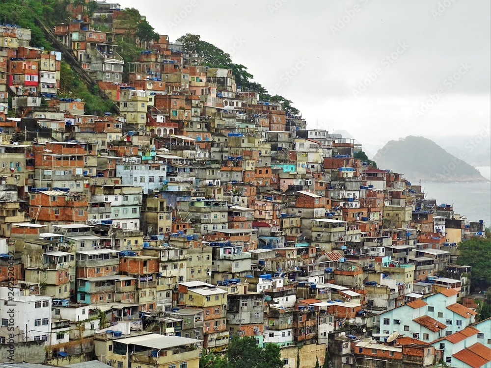View over the favelas in Rio de Janeiro 