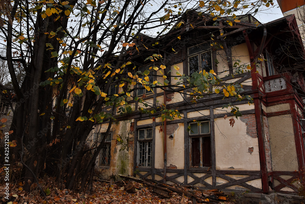 Sinaia documentary project. Abandoned house in Sinaia city, Prahova Valley, Romania