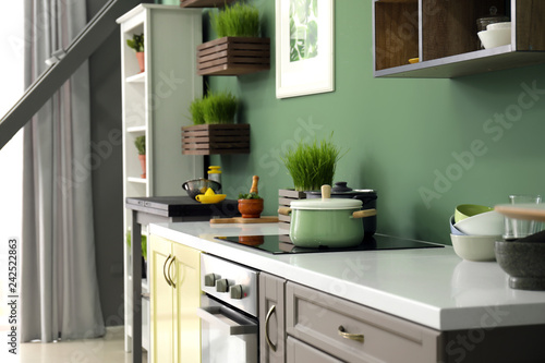 Wallpaper Mural Stylish interior of modern kitchen Torontodigital.ca