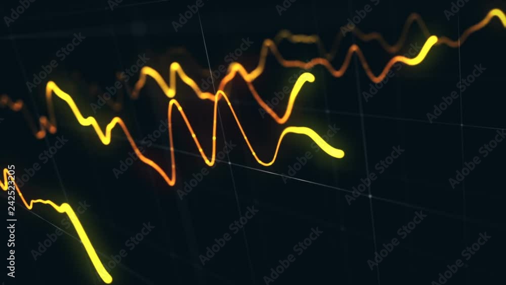 Animation growth of abstract charts with changing values of check points on dark background. Animation of seamless loop. Animation growth of abstract charts with changing values of check points on dark background. Animation of seamless loop.