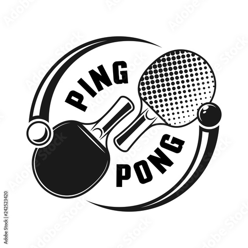 Two rackets for ping pong vector logo concept