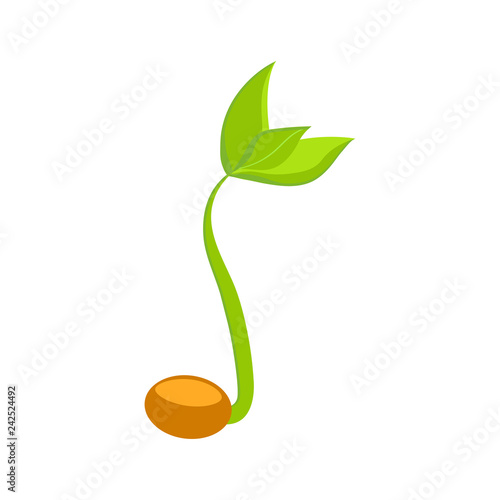 Simple sprouting seed drawing. Sprout, plant, tree growing agriculture icons. Vector illustration