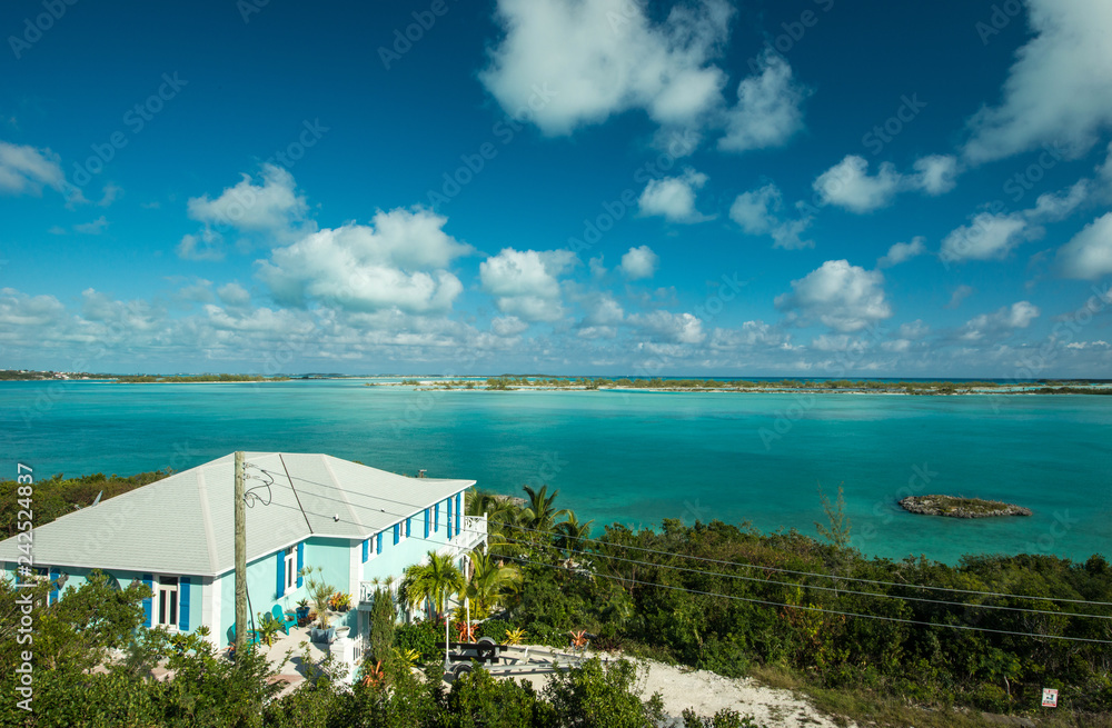 Verandah with view, Exuma, Bahamas