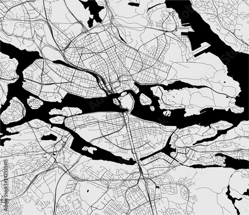 map of the city of Stockholm, Sweden