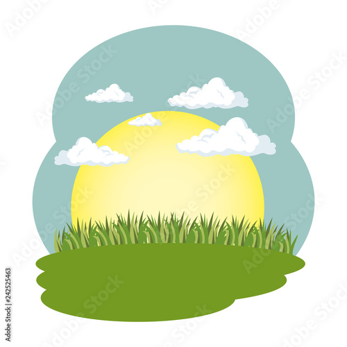 camp field landscape scene