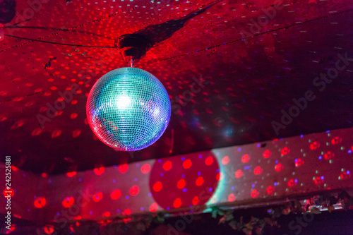 Disco ball in a night club.