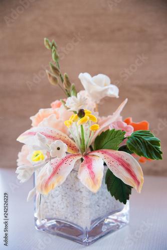 Small bouquet of flowers.