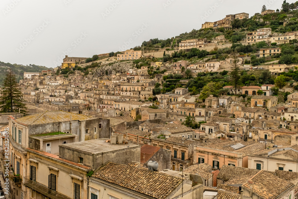 Modica view of the old baroque town Ragusa Province, Sicily
