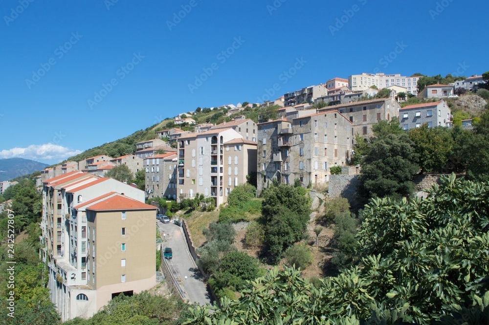 General view of Sartene village in Corsica