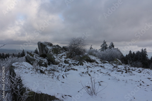 Der Brunhildefelsen auf dem großen Feldberg im Taunus im Winter photo