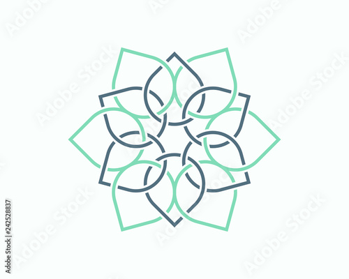 Connected Leaf Yoga Illustration