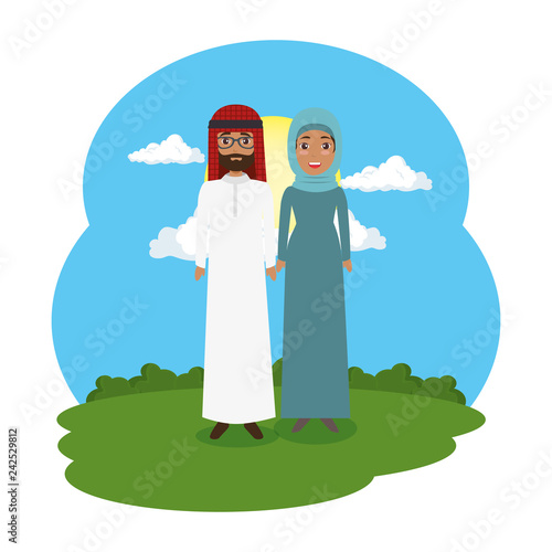 arabian couple in the landscape