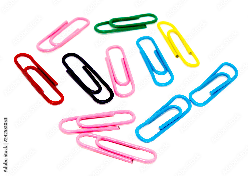 paper clips on a white background, isolate, for designers paper clips on a white background, isolate, for designers