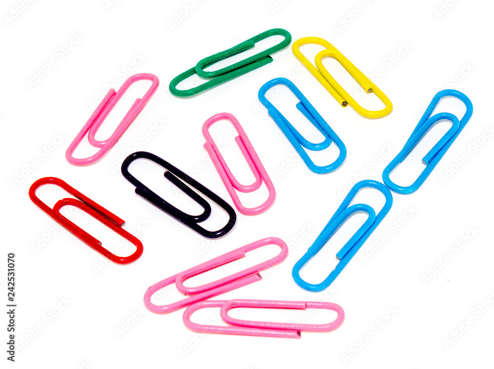 paper clips on a white background, isolate, for designers paper clips on a white background, isolate, for designers