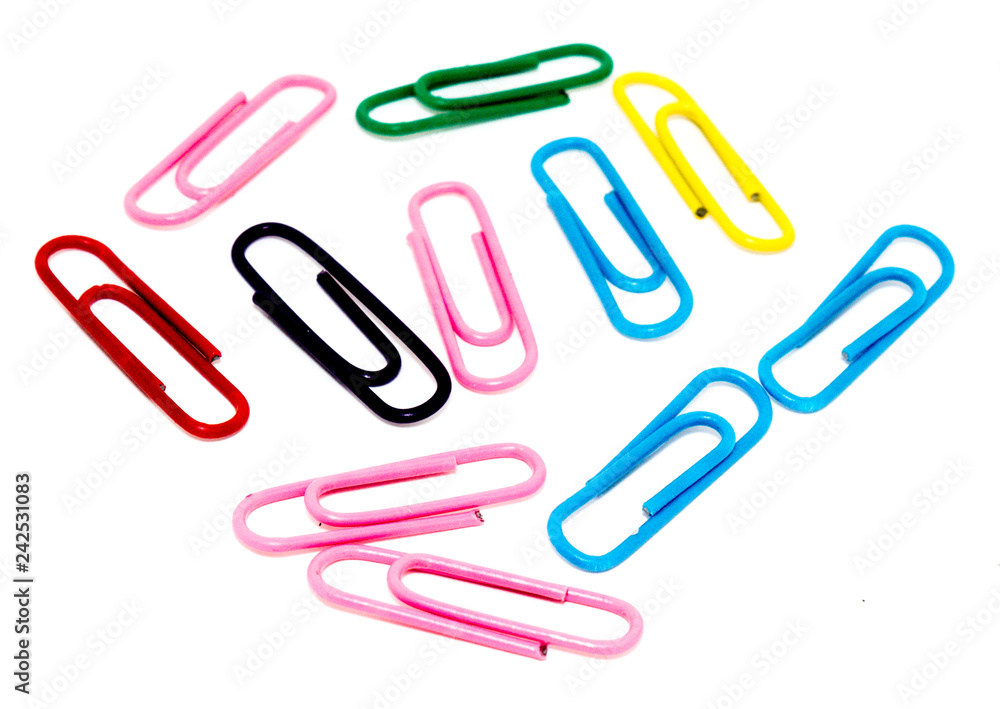 paper clips on a white background, isolate, for designers paper clips on a white background, isolate, for designers