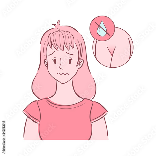 Young woman experienced vaginal dryness.