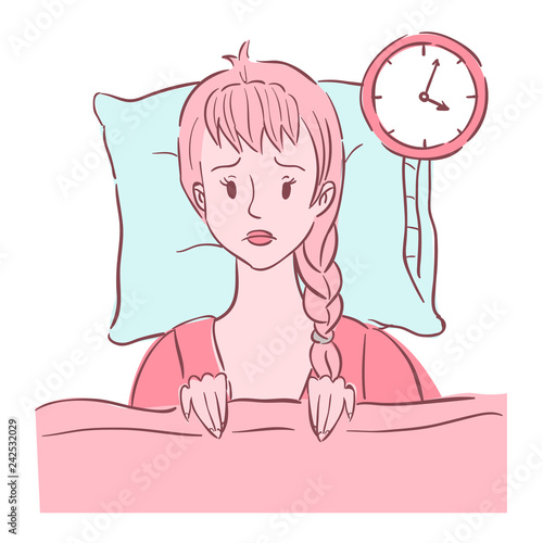 Young woman experienced insomnia