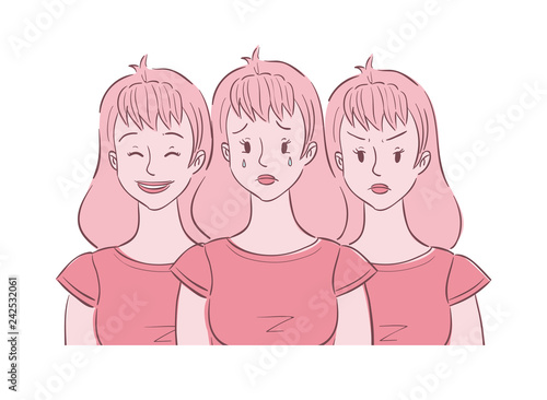 Young woman experienced mood swings