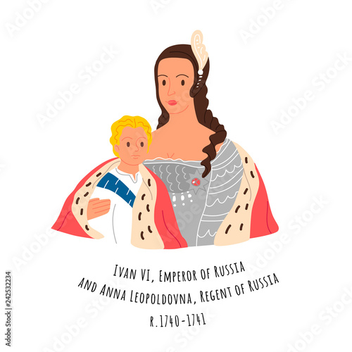 Ivan VI Antonovich, child emperor of Russia and his mother